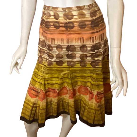 Talbots Boho Cotton Midi Flare Skirt Size 10 - Picture 5 of 13